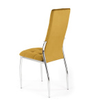 Halmar K416 krzesło do jadalni musztardowy, materiał: tkanina - velvet / metal