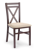 Halmar DARIUSZ krzesło drewniane ciemny orzech /tkanina tap: Lars 07 odcienie beżu