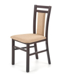 Halmar HUBERT8 krzesło drewniane wenge /tkanina tap: Lars 07 odcienie beżu