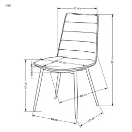 Halmar K493 krzesło popielaty materiał: tkanina / stal malowana proszkowo