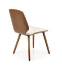 Halmar K511 krzesło kremowy / orzechowy, materiał: tkanina boucle / sklejka gięta / drewno lite