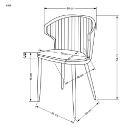 Halmar K496 krzesło musztardowy materiał: tkanina / stal malowana proszkowo