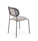 Halmar K524 krzesło popielaty, materiał: eko skóra / rattan syntetyczny / polipropylen / stal malowana proszkowo