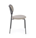 Halmar K524 krzesło popielaty, materiał: eko skóra / rattan syntetyczny / polipropylen / stal malowana proszkowo