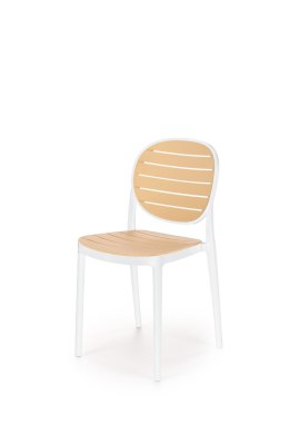 Halmar K529 krzesło biały / naturalny