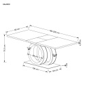 STÓŁ PROSTOKĄTNY ROZKŁADANY GALARDO biały / złoty HALMAR PŁYTA LAKIEROWANA STAL NIERDZEWNA