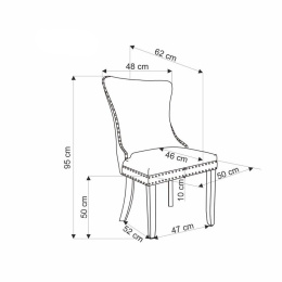 Halmar ALDA krzesło beżowy, drewno lite / tkanina velvet