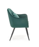 Halmar K464 krzesło ciemny zielony, tkanina - velvet / stal malowana proszkowo