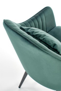 Halmar K464 krzesło ciemny zielony, tkanina - velvet / stal malowana proszkowo