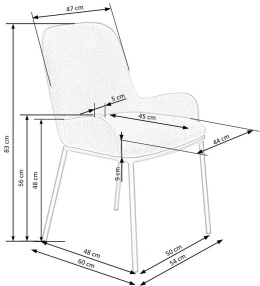 Halmar K481 krzesło popiel, materiał: tkanina / metal