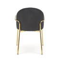 Halmar K500 krzesło beżowy / czarny, materiał: tkanina - velvet / stelaż złoty