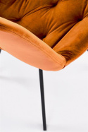 Halmar K519 krzesło cynamonowy, funkcja obracania, tkanina - velvet / stal malowana proszkowo