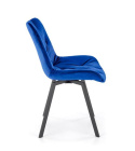 Halmar K519 krzesło granatowy, funkcja obracania, tkanina - velvet / stal malowana proszkowo