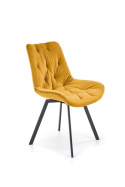 Halmar K519 krzesło musztardowy, funkcja obracania, tkanina - velvet / stal malowana proszkowo