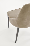 Halmar K365 krzesło beżowy, materiał: tkanina velvet / stal malowana proszkowo
