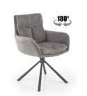 Halmar K495 krzesło popielaty, funkcja obracania 180 stopni, tkanina / stal