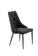 Halmar K365 krzesło czarny, materiał: tkanina velvet / stal malowana proszkowo