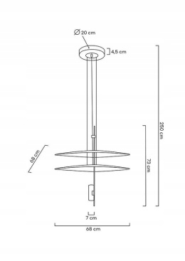 LAMPA wisząca LED PARROT 68 ZŁOTA metal dekoracyjna oprawa, w której klosze służą do rozpraszania padającego światła MOOSEE