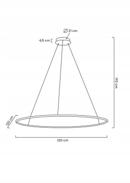 LAMPA WISZĄCA LED RING SLIM 120 Z PILOTEM ZŁOTA METAL Moosee MOOSEE MOŻLIWOŚĆ ŚCIEMNIANIA LAMPY