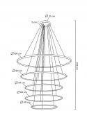 LAMPA WISZĄCA RING SLIM L ZŁOTA METAL Moosee MOOSEE KLOSZE AKRYLOWE 5 OKRĘGÓW