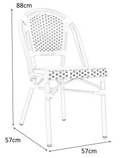 KRZESŁO CAFE PARIS BIAŁE rattan King Home MOŻNA SZTAPLOWAĆ DO WNĘTRZ I NA ZEWNĄTRZ