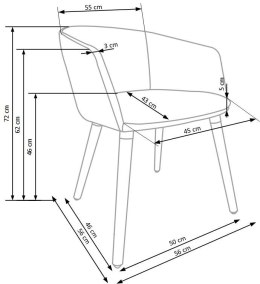 Halmar K266 krzesło jasny popiel tkanina stelaż metal