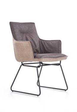 Halmar K271 krzesło ciemny popiel / jasny popiel ekoskóra