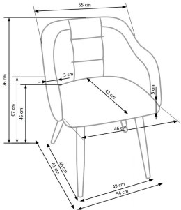 Halmar K288 krzesło jasny popiel / beżowy tkanina, nogi metal