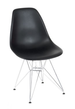 D2.DESIGN Krzesło P016 tworzywo PP czarne, nogi metal chromowany