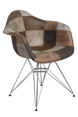 D2.DESIGN Krzesło P018 DAR patchwork beż - brąz