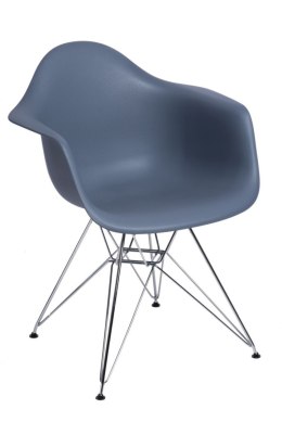 D2.DESIGN Krzesło P018 PP dark grey, chrom nogi HF