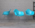 D2.DESIGN Krzesło P018 PP tworzywo niebieski ocean blue, metalowe chromowane nogi lekkie i wygodne