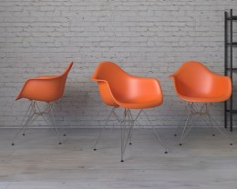 D2.DESIGN Krzesło P018 PP pomarańczowe, chrom nogi