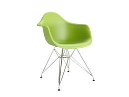 D2.DESIGN Krzesło P018 PP zielone, chromowane nogi