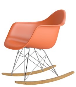 D2.DESIGN Fotel Krzesło P018 RR tworzywo PP pomarańcz inp.RAR, metal chromowany na biegunach