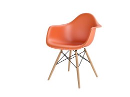 D2.DESIGN Krzesło P018W PP pomarańczowy, drewniane nogi HF