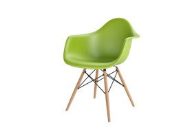 D2.DESIGN Krzesło P018W PP zielony, drewniane nogi HF