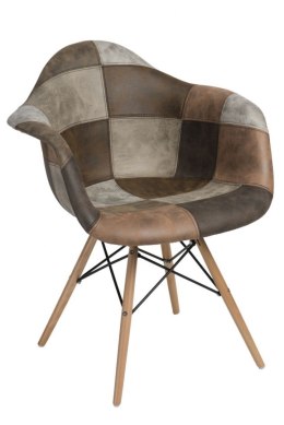 D2.DESIGN Krzesło P018W patchwork beżowo brązowy