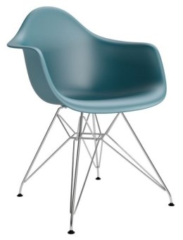 D2.DESIGN Krzesło P018 PP tworzywo zielony navy green nogi metal chromowany HF lekkie i funkcjonalne