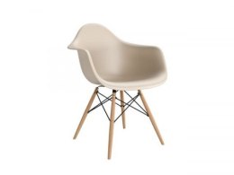 D2.DESIGN Krzesło P018W PP beige, drewniane nogi