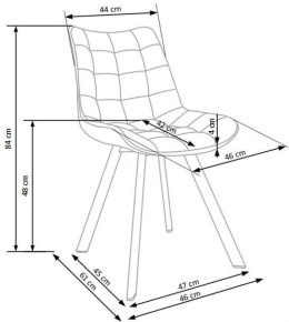 Halmar K332 krzesło nogi - czarne metal, siedzisko tkanina - ciemny popiel