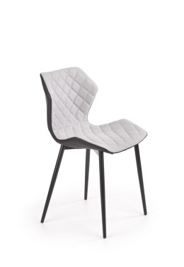 Halmar K389 krzesło czarne / popielate tkanina+ekoskóra+stal