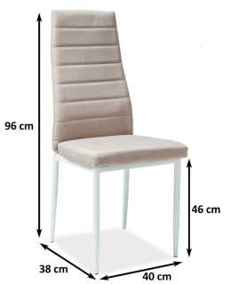 SIGNAL KRZESŁO H266 BIAŁY STELAŻ/BEŻOWY TAP.61