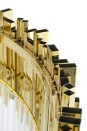 LAMPA WISZĄCA IMPERIAL GOLD 60 - stal szczotkowana ZŁOTA kryształ PRZEZROCZYSTY E14 KING HOME