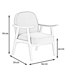 Halmar RETRO fotel wypoczynkowy beżowy tkanina stelaż drewniany