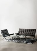 D2.DESIGN Sofa BA2 2 osobowa, brązowa skóra naturalna