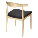 D2.DESIGN Krzesło Codo drewno jesionowe natural siedzisko sztuczna skóra