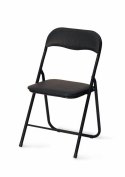 Halmar K5 krzesło czarny składane PVC stal malowana proszkowo