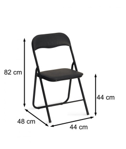 Halmar K5 krzesło czarny składane PVC stal malowana proszkowo
