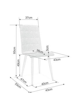 SIGNAL KRZESŁO DO JADALNI OTTO STELAŻ METAL DĄB / SZARY TKANINA TAP. 64